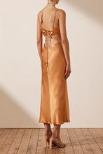 Gala Backless Midi Dress (Golden Oak)