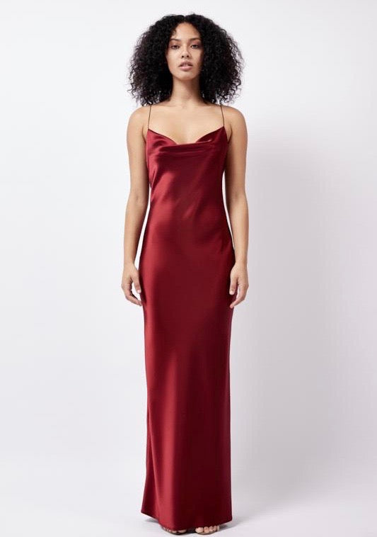 open lace back dress Natalie Rolt Jenny Gown Wine – Hire For A Night