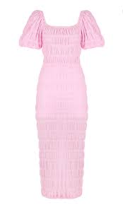 Mirella Puff Sleeve Dress Pink